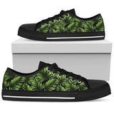 Green Neon Tropical Palm Leaves Low Top Shoes For Men, Women
