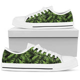 Green Neon Tropical Palm Leaves Low Top Shoes For Men, Women