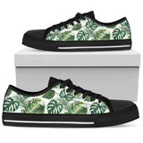 Green Pattern Tropical Palm Leaves Low Top Shoes For Men, Women