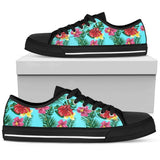 Hibiscus Hawaiian Flower Low Top Shoes For Women White, Black