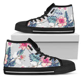 Hibiscus Print High Top Shoes For Women, Shoes For Men Custom Shoes