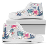 Hibiscus Print High Top Shoes For Women, Shoes For Men Custom Shoes