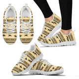Horse Pattern Print White Sneakers Shoes For Women, Men