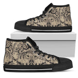 Indian Boho Wolf High Top Shoes For Women, Shoes For Men Custom Shoes
