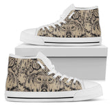 Indian Boho Wolf High Top Shoes For Women, Shoes For Men Custom Shoes