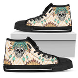 Indian Skull Pattern High Top Shoes For Women, Shoes For Men Custom Shoes
