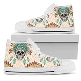 Indian Skull Pattern High Top Shoes For Women, Shoes For Men Custom Shoes