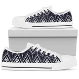Indians Tribal Aztec Low Top Shoes For Women White, Black Custom Shoes