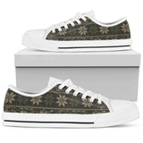 Knit Camo Low Top Shoes For Women White, Black Custom Shoes