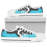 Mountain Bike Design Low Top Shoes For Women White, Black Custom Shoes