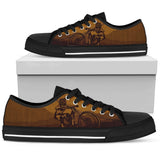 Mountain Bike Print Low Top Shoes For Women White, Black Custom Shoes