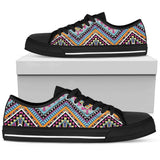 Multicolor Zigzag Tribal Aztec Low Top Shoes For Men, Women