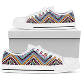 Multicolor Zigzag Tribal Aztec Low Top Shoes For Men, Women