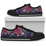 Mythical Owl Geometric Low Top Shoes For Women White, Black Custom Shoes