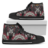 Native Indian Skull High Top Shoes For Women, Shoes For Men Custom Shoes
