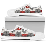 Native Indian Wolf Low Top Shoes For Women White, Black Custom Shoes