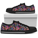 Neon Color Tropical Palm Leaves Low Top Shoes For Men, Women