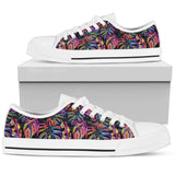 Neon Color Tropical Palm Leaves Low Top Shoes For Men, Women