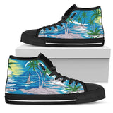 Palm Tree Beach High Top Shoes For Women, Shoes For Men Custom Shoes