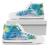 Palm Tree Beach High Top Shoes For Women, Shoes For Men Custom Shoes
