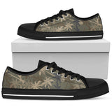 Palm Tree Camouflage Low Top Shoes For Women White, Black Custom Shoes