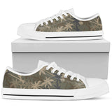 Palm Tree Camouflage Low Top Shoes For Women White, Black Custom Shoes