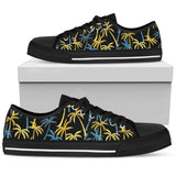 Palm Tree Pattern Low Top Shoes For Women White, Black Custom Shoes