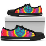 Peace Hippie Tie Dye Low Top Shoes For Men, Women