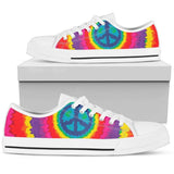Peace Hippie Tie Dye Low Top Shoes For Men, Women