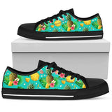Pineapple Tropical Fresh Low Top Shoes For Women White, Black Custom Shoes