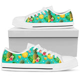 Pineapple Tropical Fresh Low Top Shoes For Women White, Black Custom Shoes