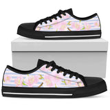 Pink Cherry Blossom Low Top Shoes For Women White, Black Custom Shoes