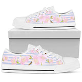 Pink Cherry Blossom Low Top Shoes For Women White, Black Custom Shoes