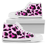 Pink Leopard Print High Top Shoes For Women, Shoes For Men Custom Shoes