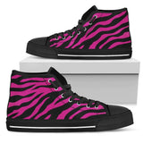 Pink Zebra High Top Shoes For Women, Shoes For Men Custom Shoes