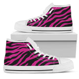 Pink Zebra High Top Shoes For Women, Shoes For Men Custom Shoes