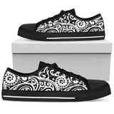 Polynesian Traditional Tribal Low Top Shoes For Women White, Black