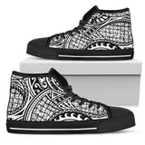 Polynesian Tribal Pattern High Top Shoes Women, Men Custom Shoes