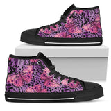 Purple Butterfly Leopard High Top Shoes For Women, Shoes For Men Custom Shoes