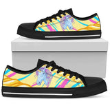 Rainbow Unicorn Low Top Shoes For Women White, Black Custom Shoes