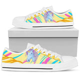Rainbow Unicorn Low Top Shoes For Women White, Black Custom Shoes