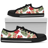 Red Hibiscus Tropical Flowers Low Top Shoes For Men, Women
