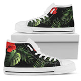 Red Hibiscus Tropical High Top Shoes For Women, Shoes For Men Custom Shoes