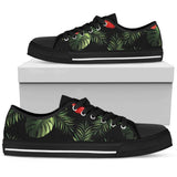 Red Hibiscus Tropical Low Top Shoes For Women White, Black Custom Shoes
