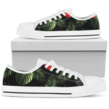 Red Hibiscus Tropical Low Top Shoes For Women White, Black Custom Shoes