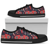 Red Indian Elephant Pattern Low Top Shoes For Men, Women