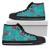 Sea Turtle Pattern High Top Shoes For Women, Shoes For Men Custom Shoes