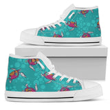 Sea Turtle Pattern High Top Shoes For Women, Shoes For Men Custom Shoes