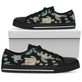 Sea Turtle Stamp Pattern Low Top Shoes For Men, Women