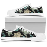 Sea Turtle Stamp Pattern Low Top Shoes For Men, Women